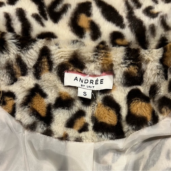 ANDREE BY UNIT FAUX FUR LEOPARD JACKET SIZE SMALL - Picture 9 of 16